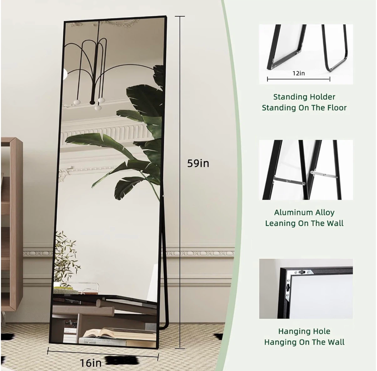 Full Length Mirror with Stand 59in - photo 3