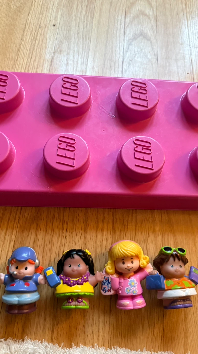 Fisher-Price Little People Figures with Pink LEGO Base