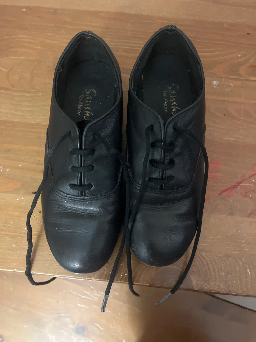 Sansha Black Leather Tap Shoes for kids