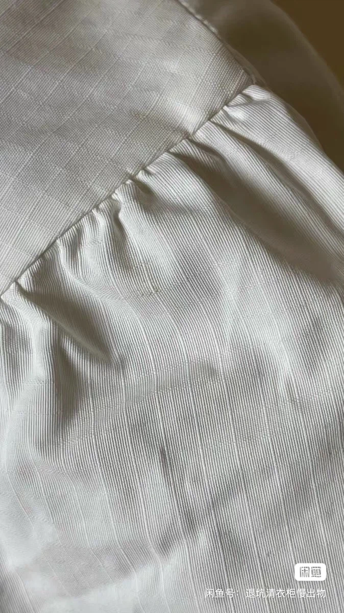 White Puff Sleeve Button-Front Dress - photo 3