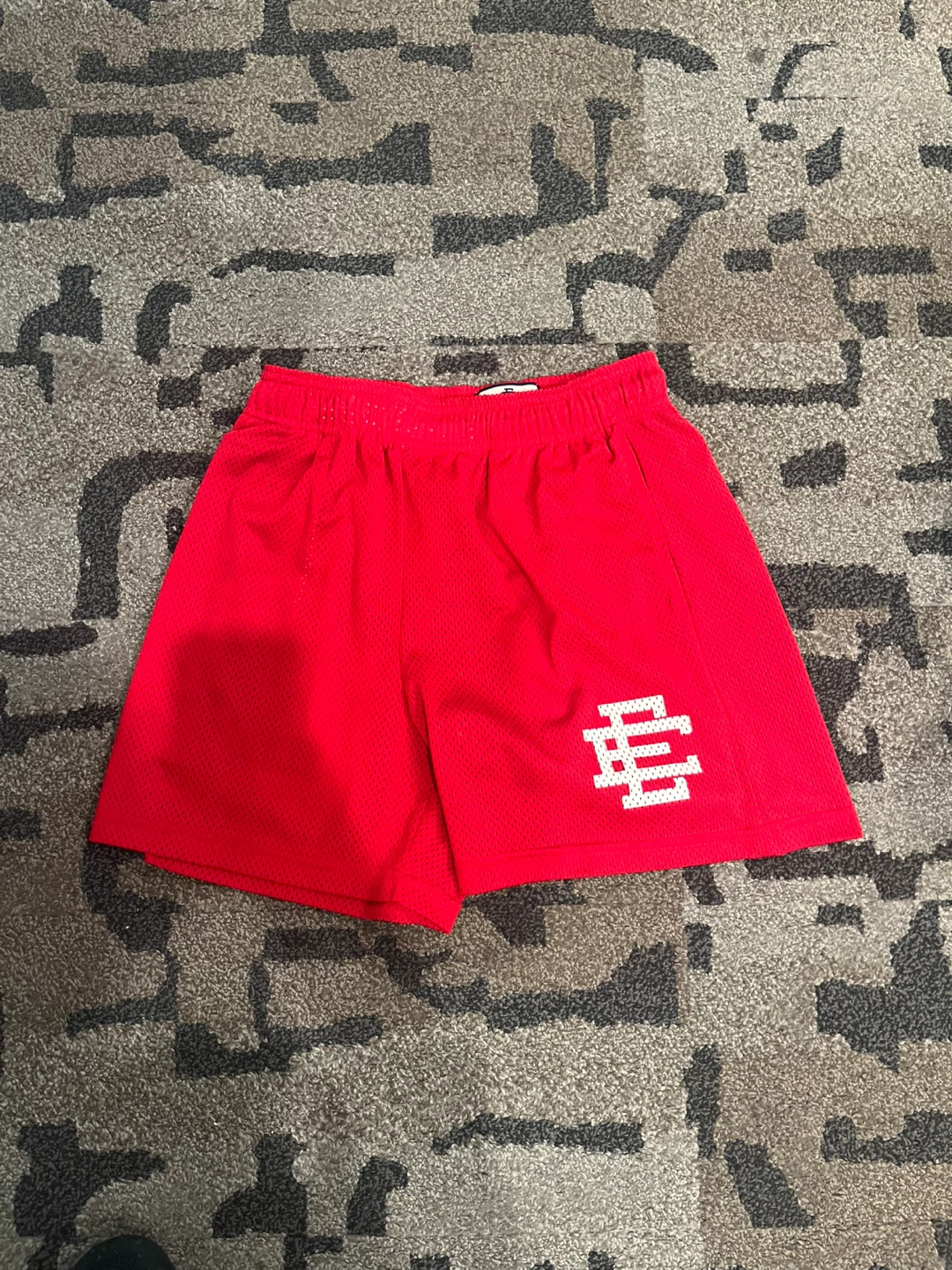 Red white EE shorts
