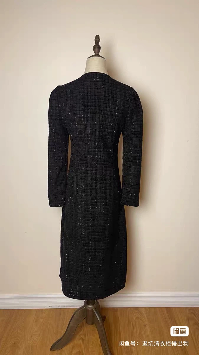 Black Tweed Dress with Sparkle - photo 2