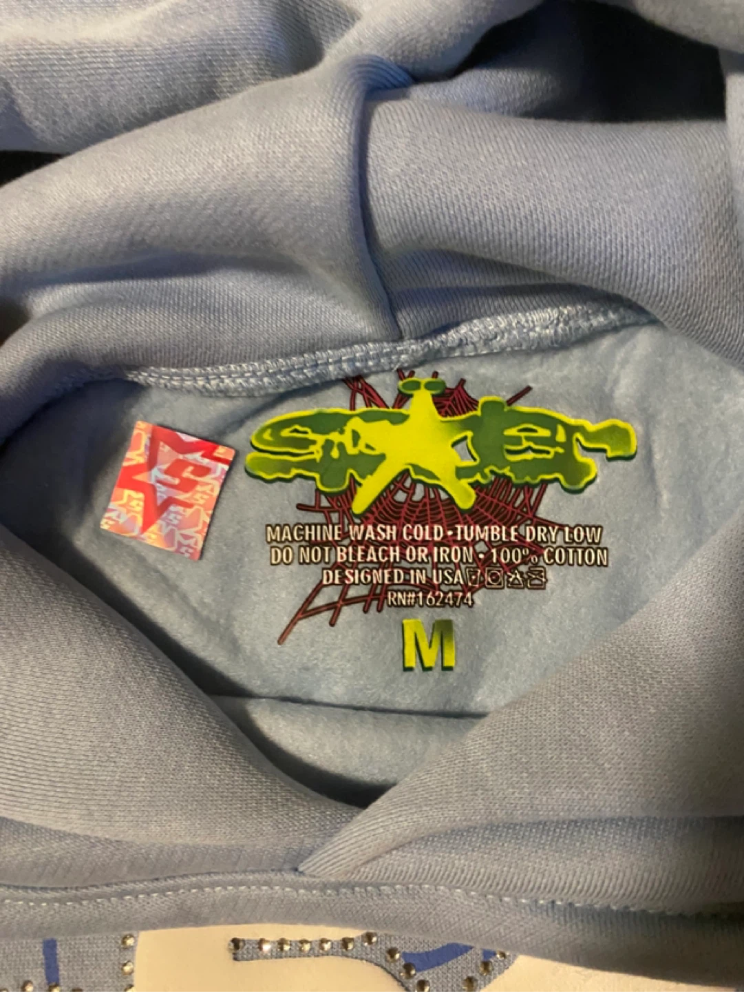 SP5DER Light Blue Hoodie Size M - photo 3