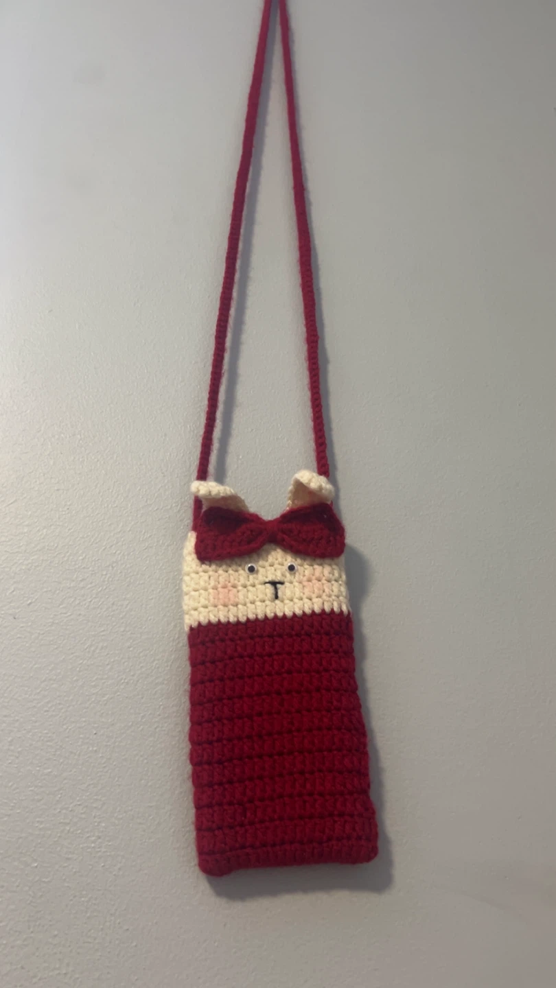 Crocheted Bunny Phone Pouch