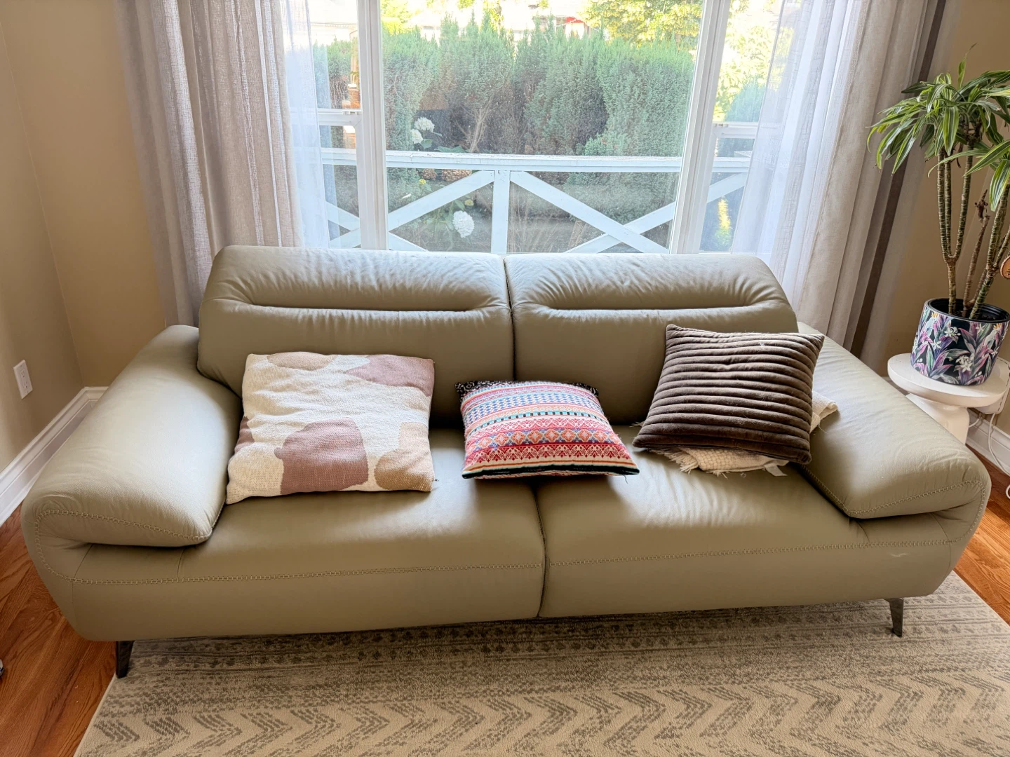 Taupe Leather Sofa