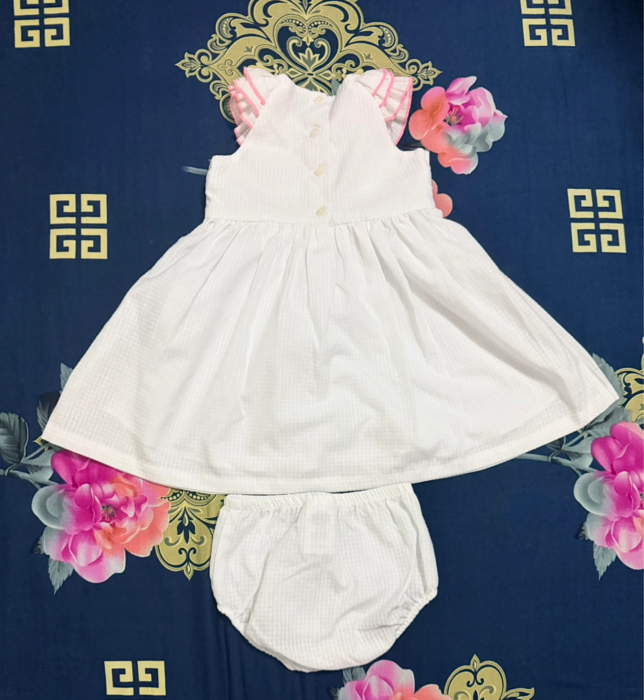 White Baby Dress with Bloomers - photo 3