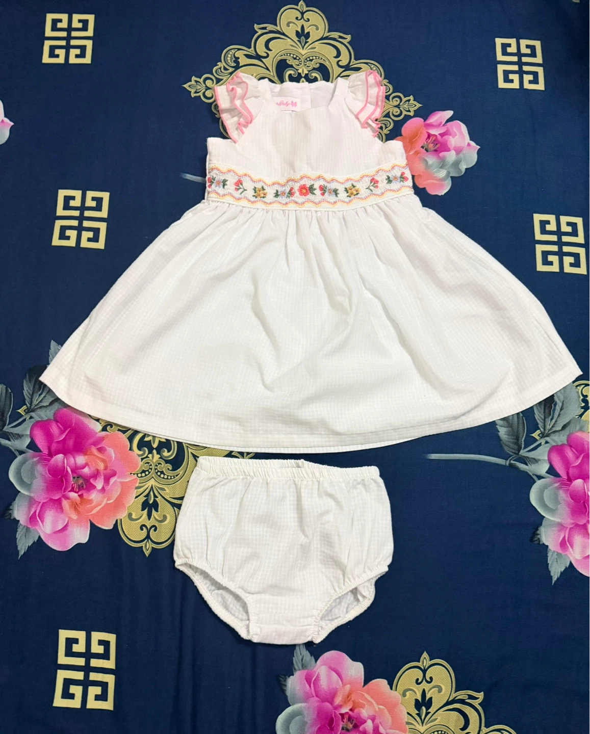 White Baby Dress with Bloomers - photo 2