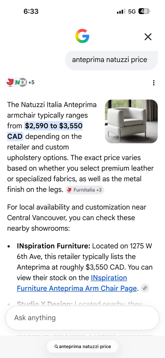 Natuzzi Italia Anteprima Armchair - photo 2