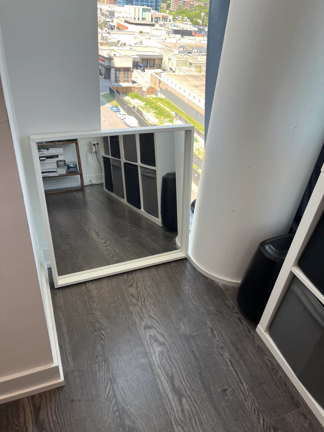 White Framed Square Mirror - photo 3