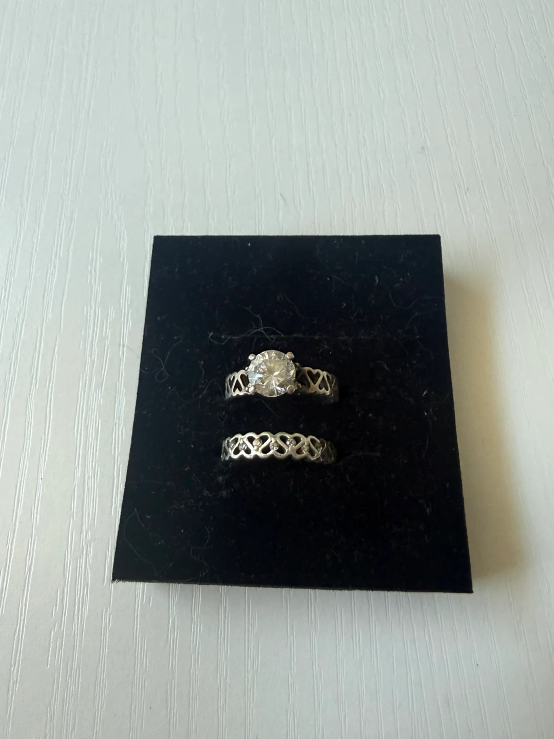 Vintage Sterling Silver Heart Band Rings