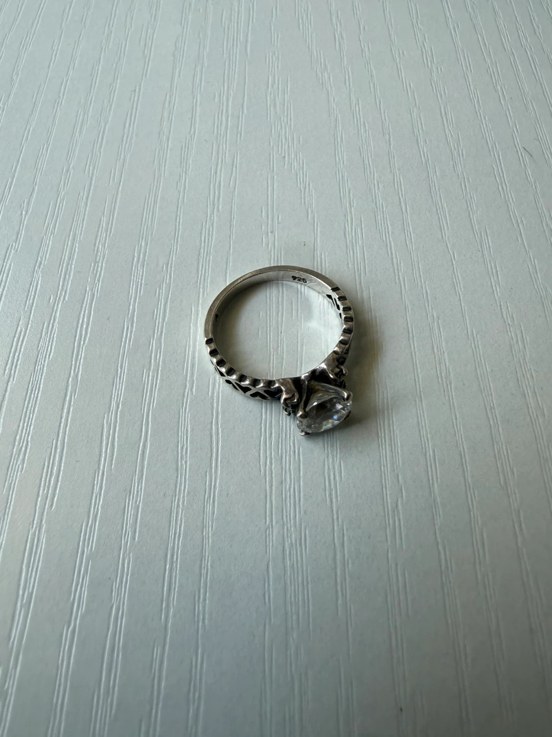 Vintage Sterling Silver Heart Band Rings - photo 3