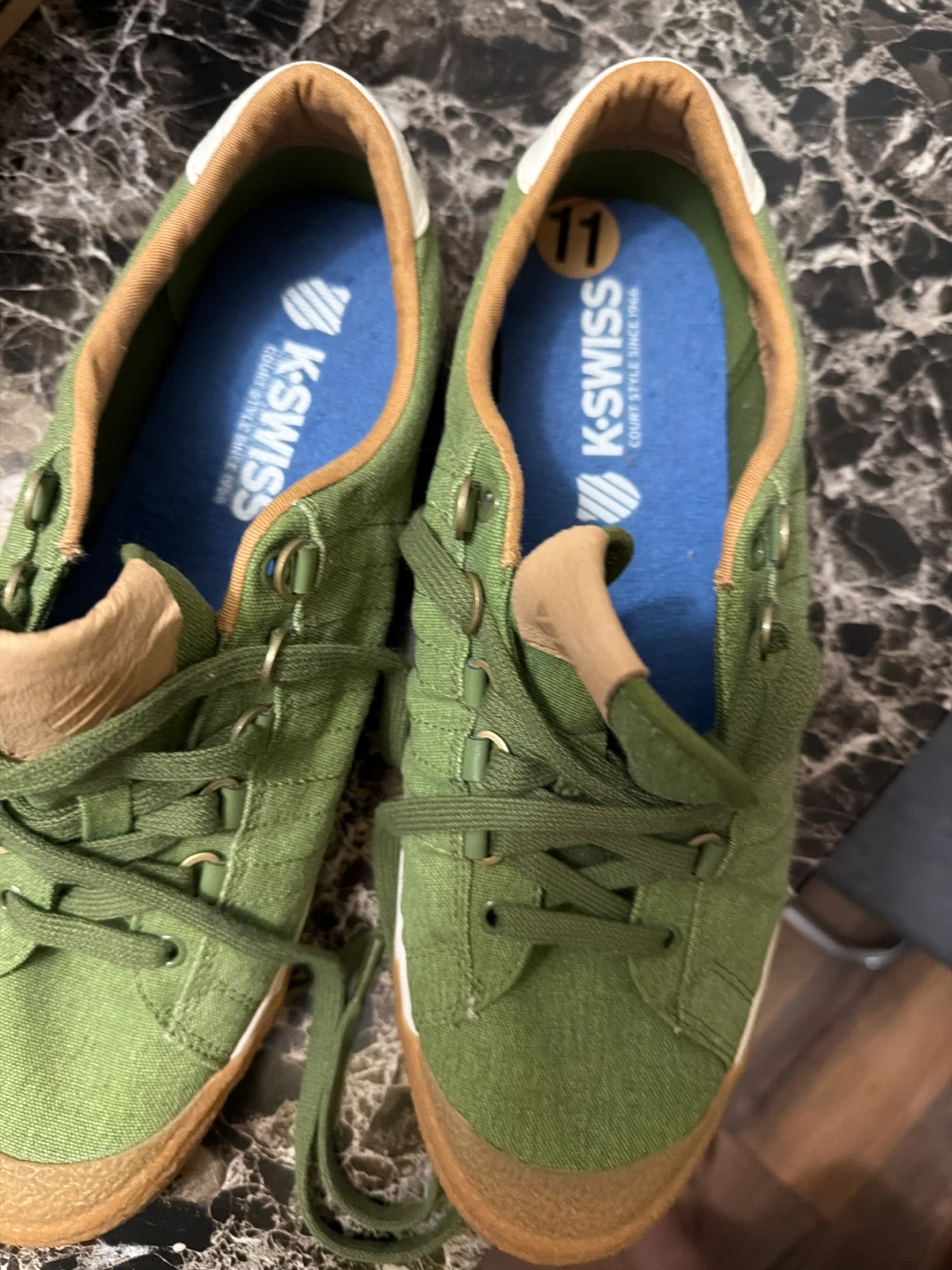 K-Swiss Green Canvas Sneakers