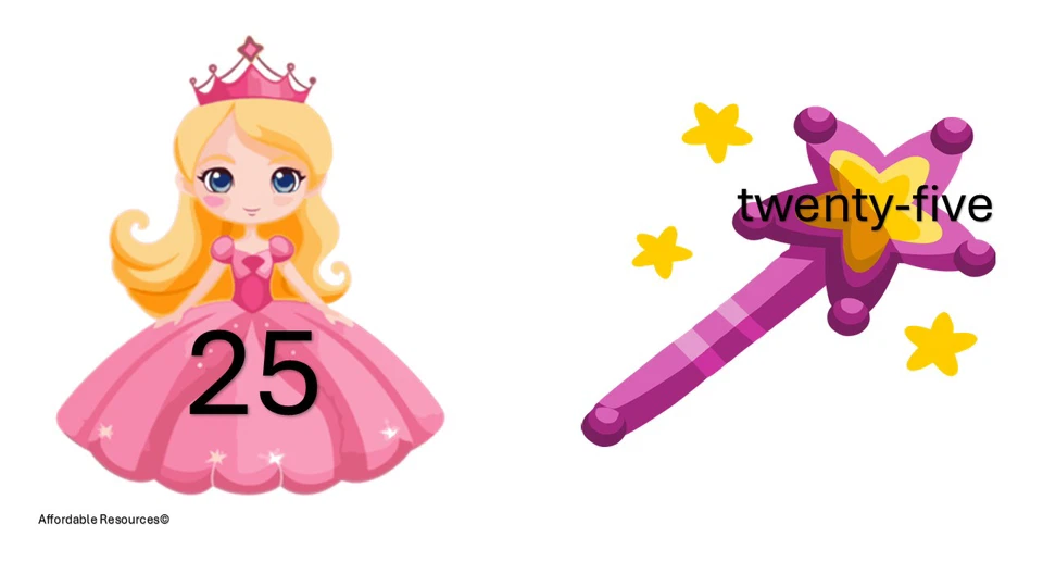 Alphabet and Numbers Princess Matching Game
