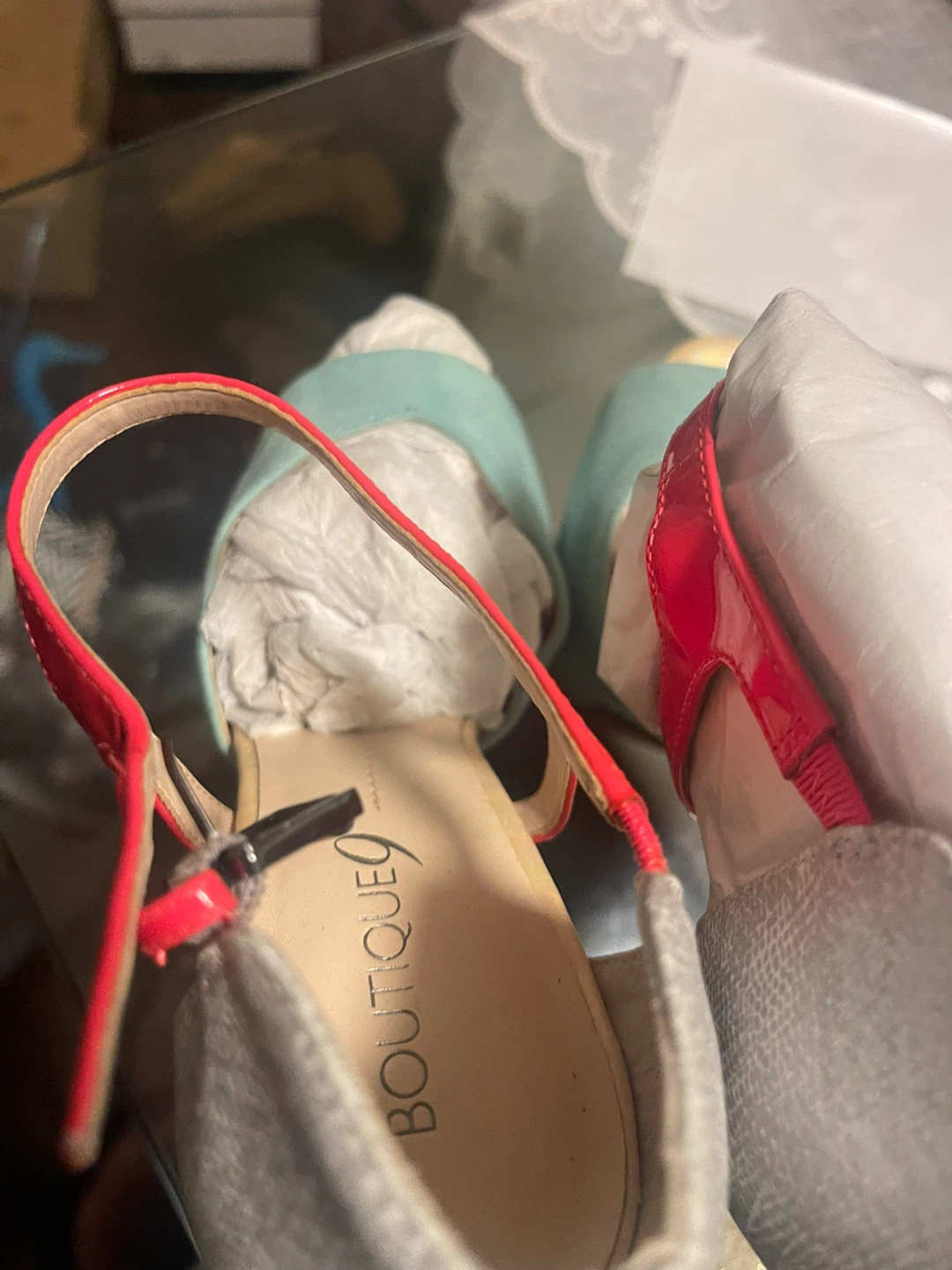 Boutique 9 "Synerrissa" Heels - Sky Blue & Pink - 6.5 M