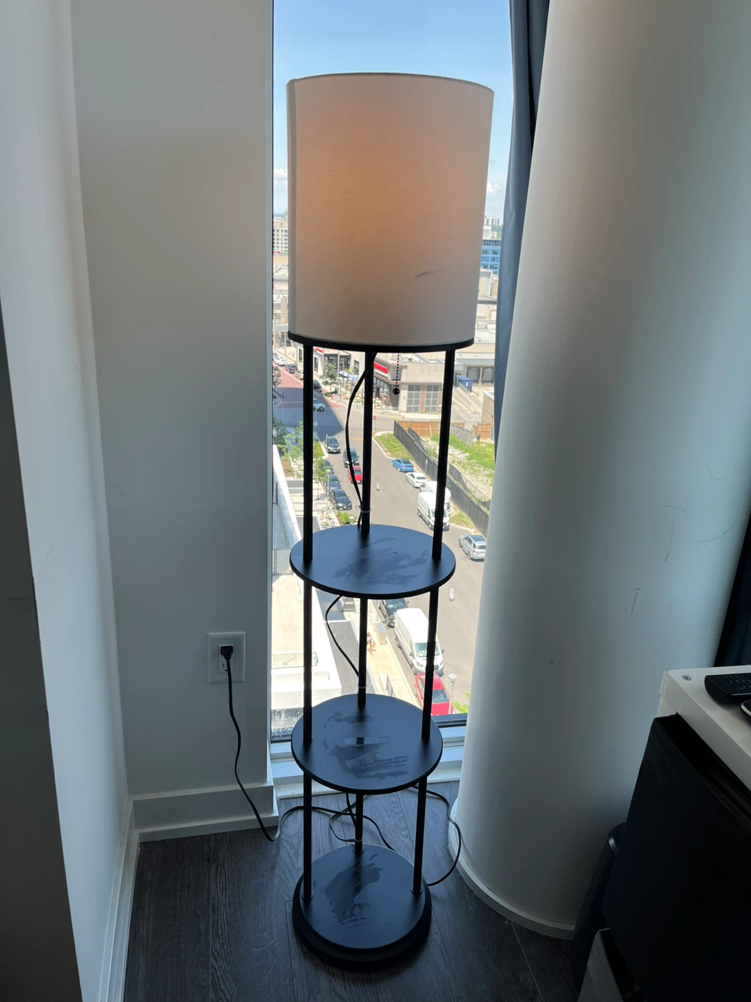 Black Floor Lamp with 3 Tier Shelves - photo 3