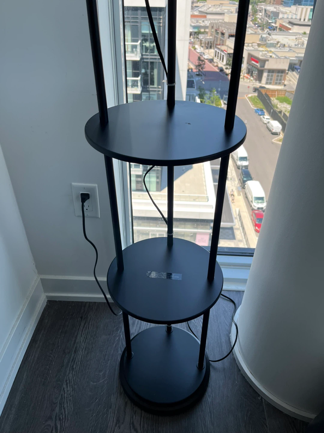 Black Floor Lamp with 3 Tier Shelves - photo 4