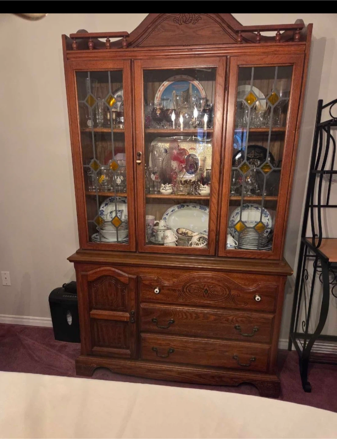 Classic solid Oak hutch with Dining table.