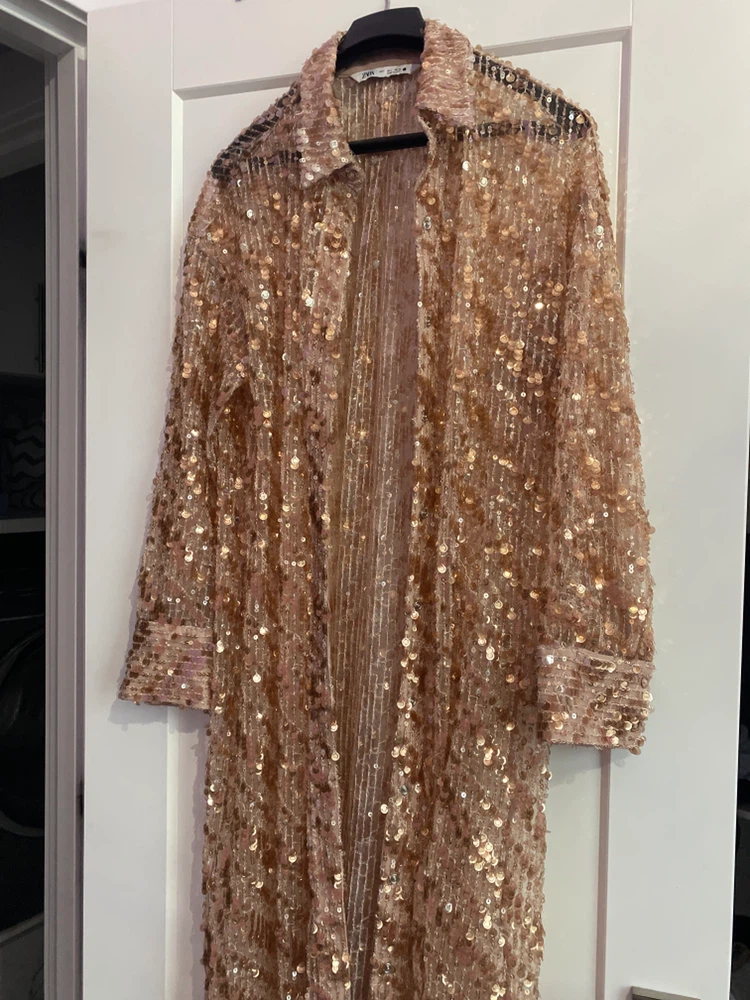 ZARA Sequin Duster Kimono