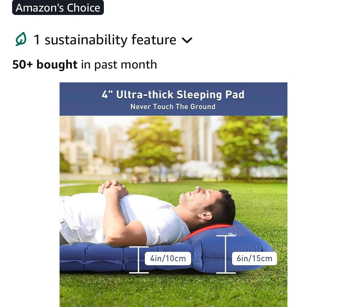 ELEGEAR Blue 4" Ultra-thick Sleeping Pad - photo 5