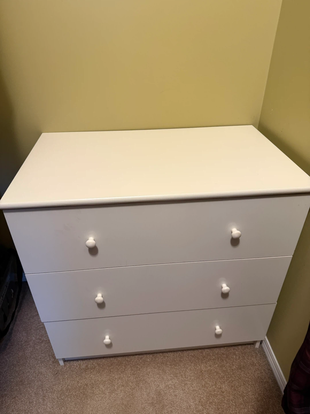 White 3-Drawer Dresser - photo 5