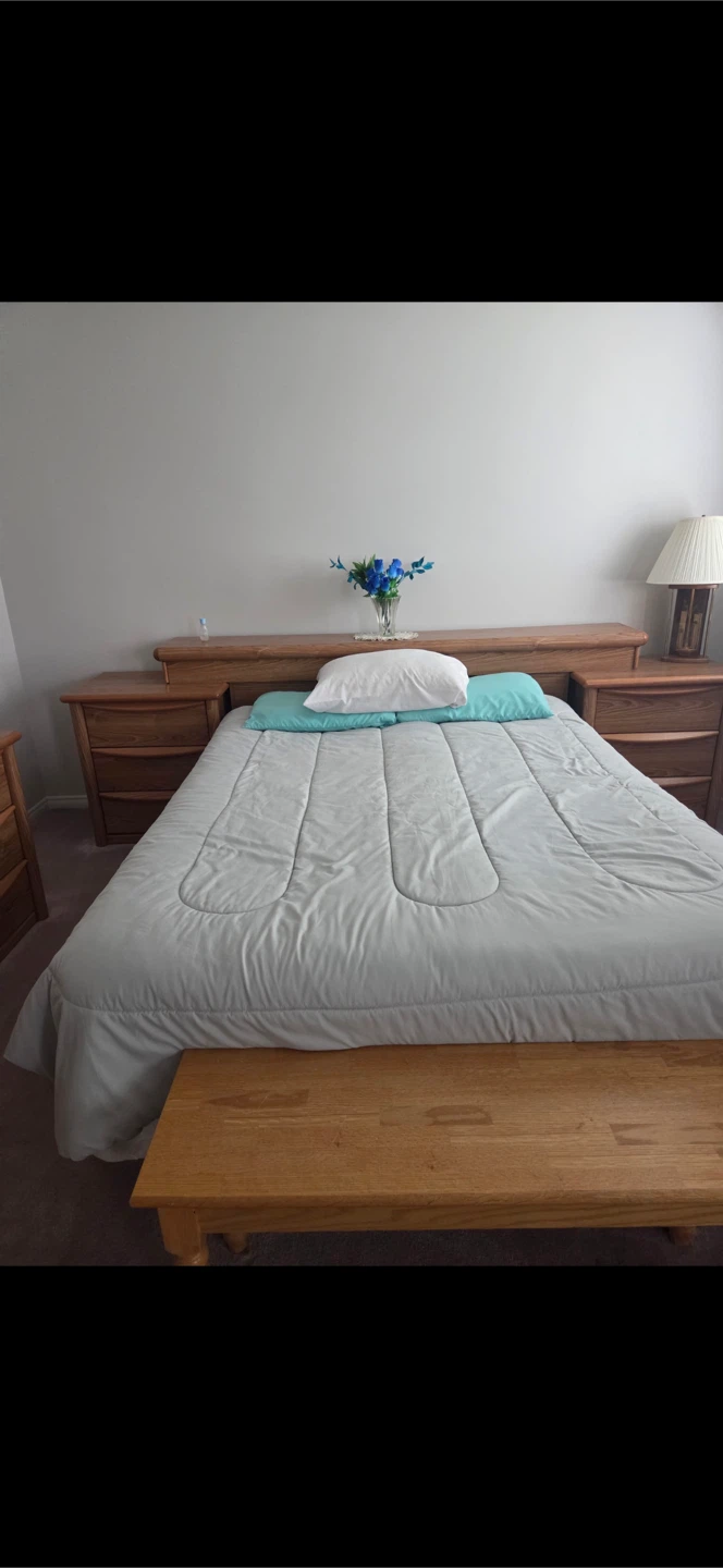 Sturdy solid Oak bedroom set