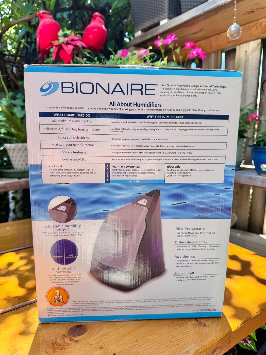 Brand New BIONAIRE Warm Mist Humidifier - Model BWM5850DN-CN - photo 2