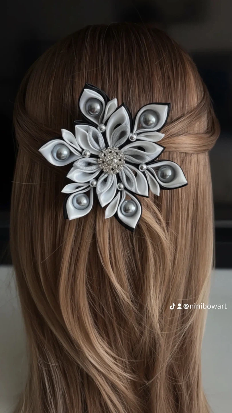Handmade Kanzashi Flower Hair Clip