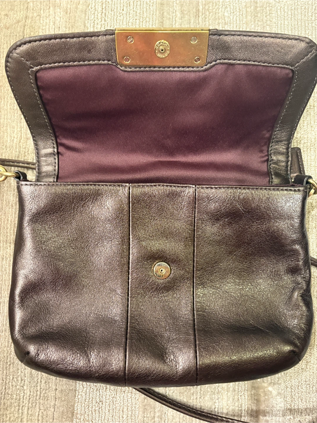 Coach Y2K Kristin Brown Metallic Leather Crossbody Purse - photo 2