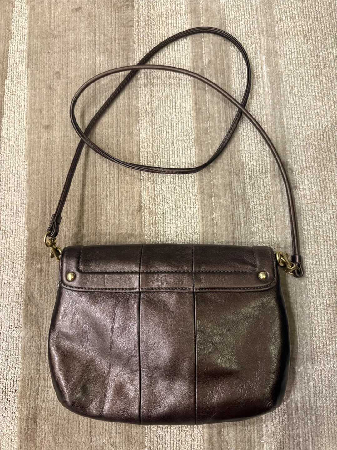 Coach Y2K Kristin Brown Metallic Leather Crossbody Purse - photo 4