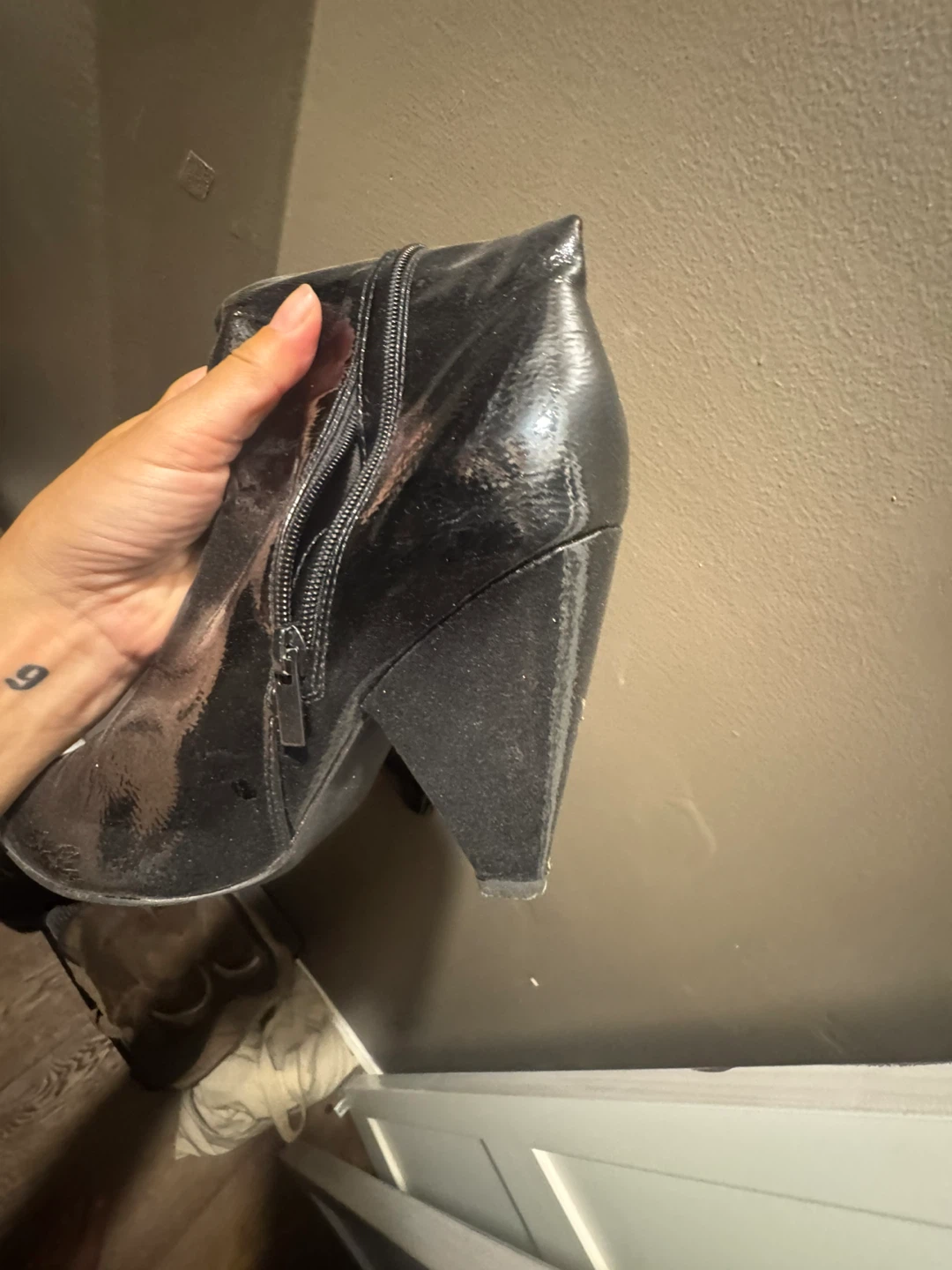 Black Patent Leather Knee-High Boots - photo 2