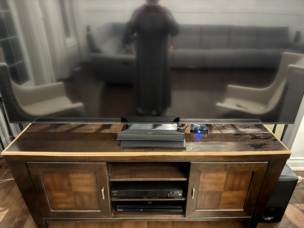 Dark Wood Entertainment Unit with Storage unit - photo 2