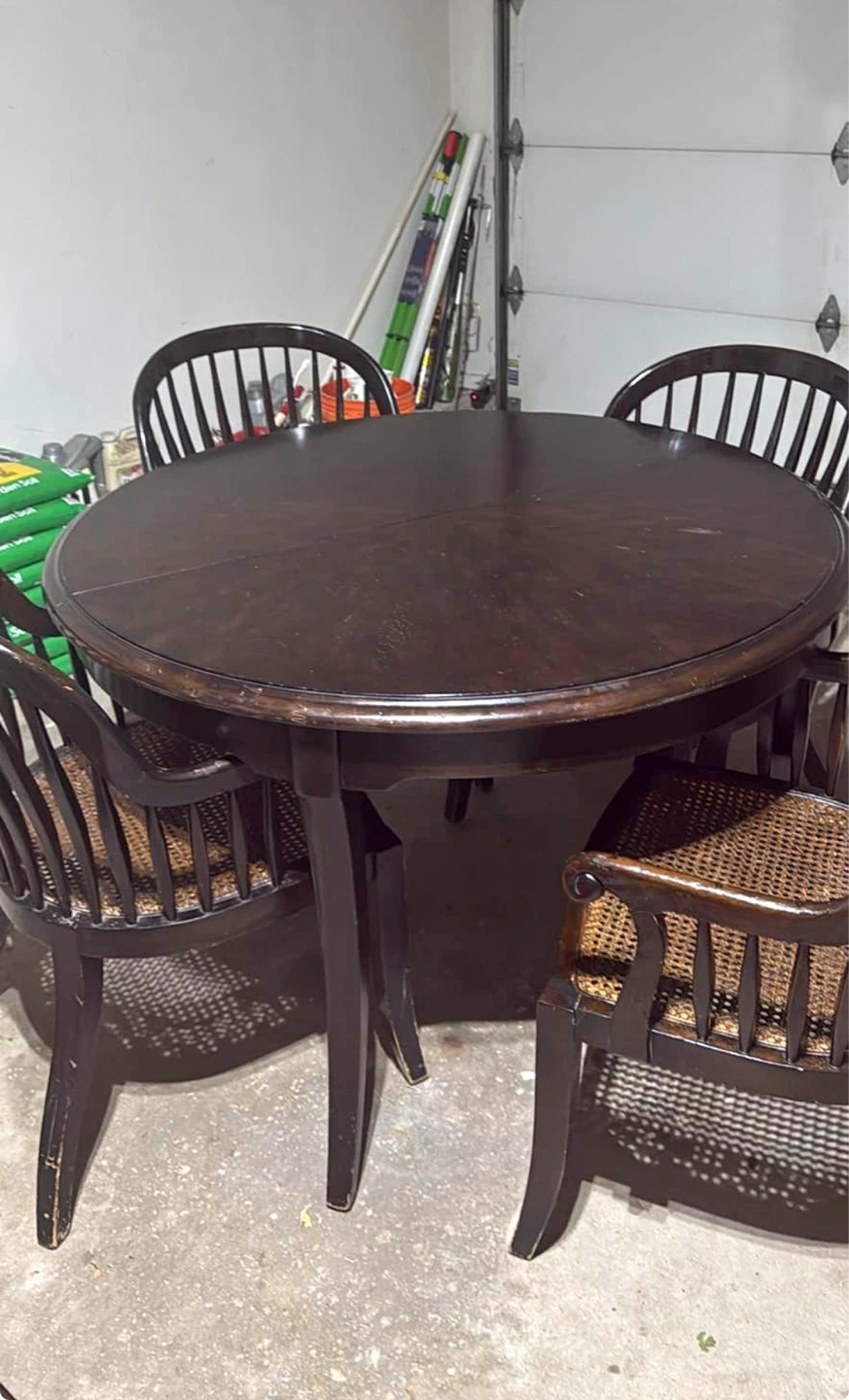 Dark Wood Dining Table with 4 Chairs