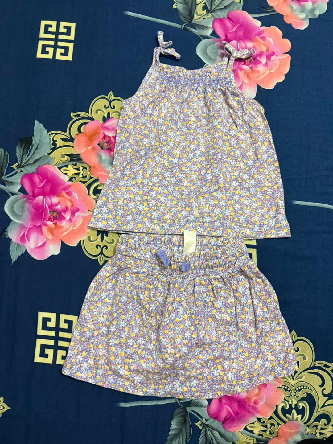 Girls Floral Tank Top and Skirt Set - photo 2