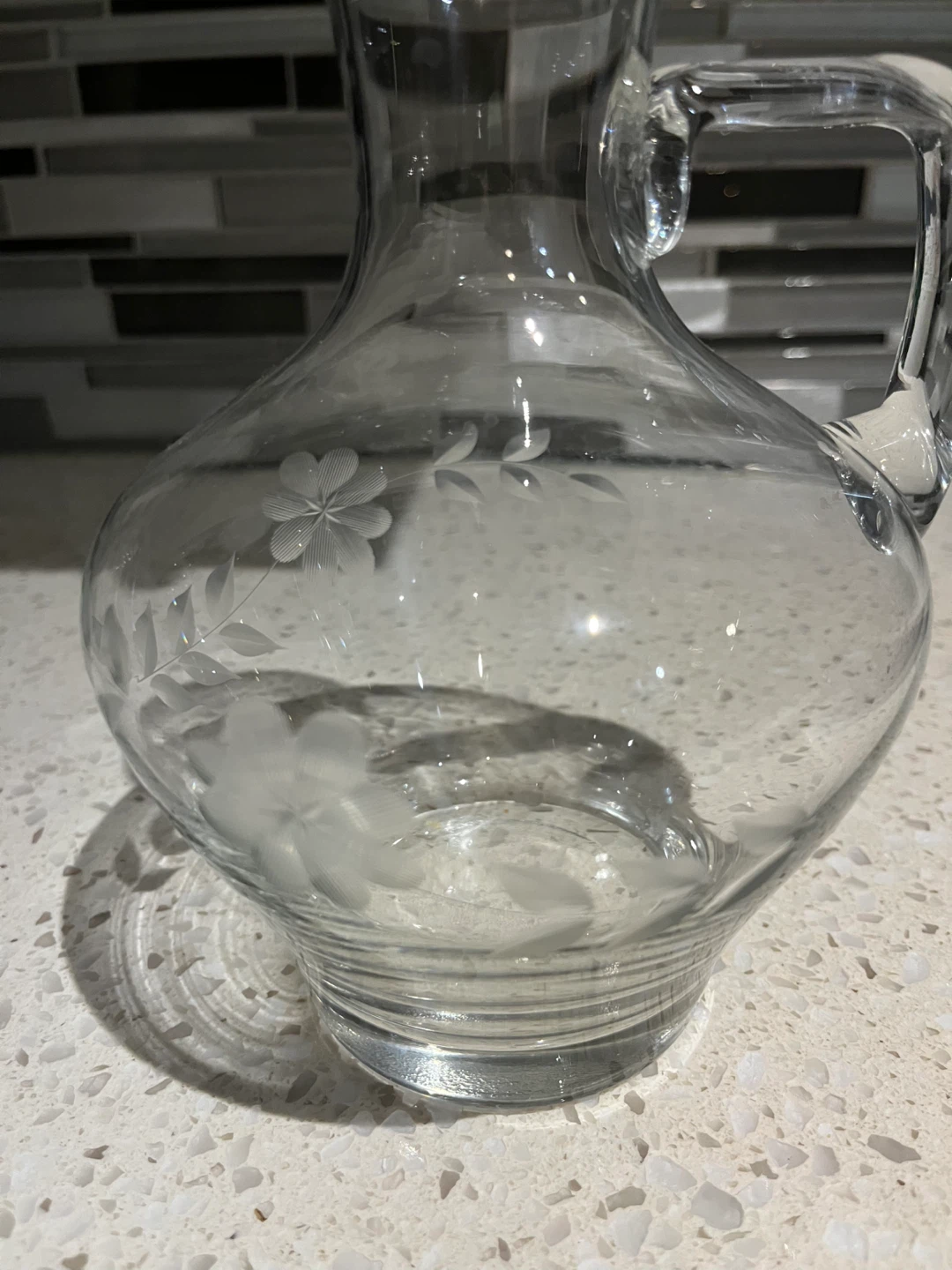 Vintage Etched Glass Pitcher - photo 2