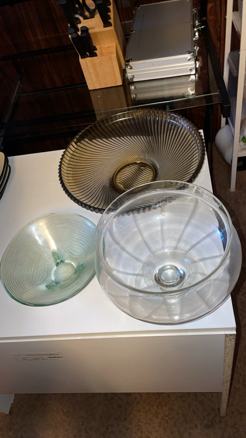 Glass Serving Bowls and Platter Set