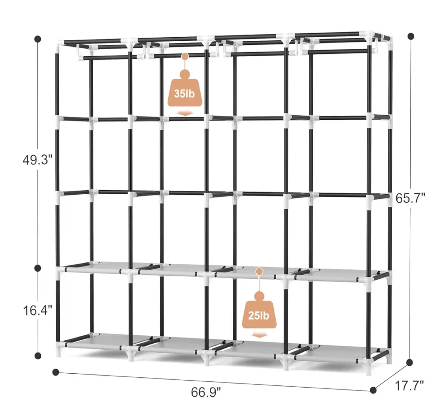 Portable Wardrobe Clothes Storage Organizer - photo 2