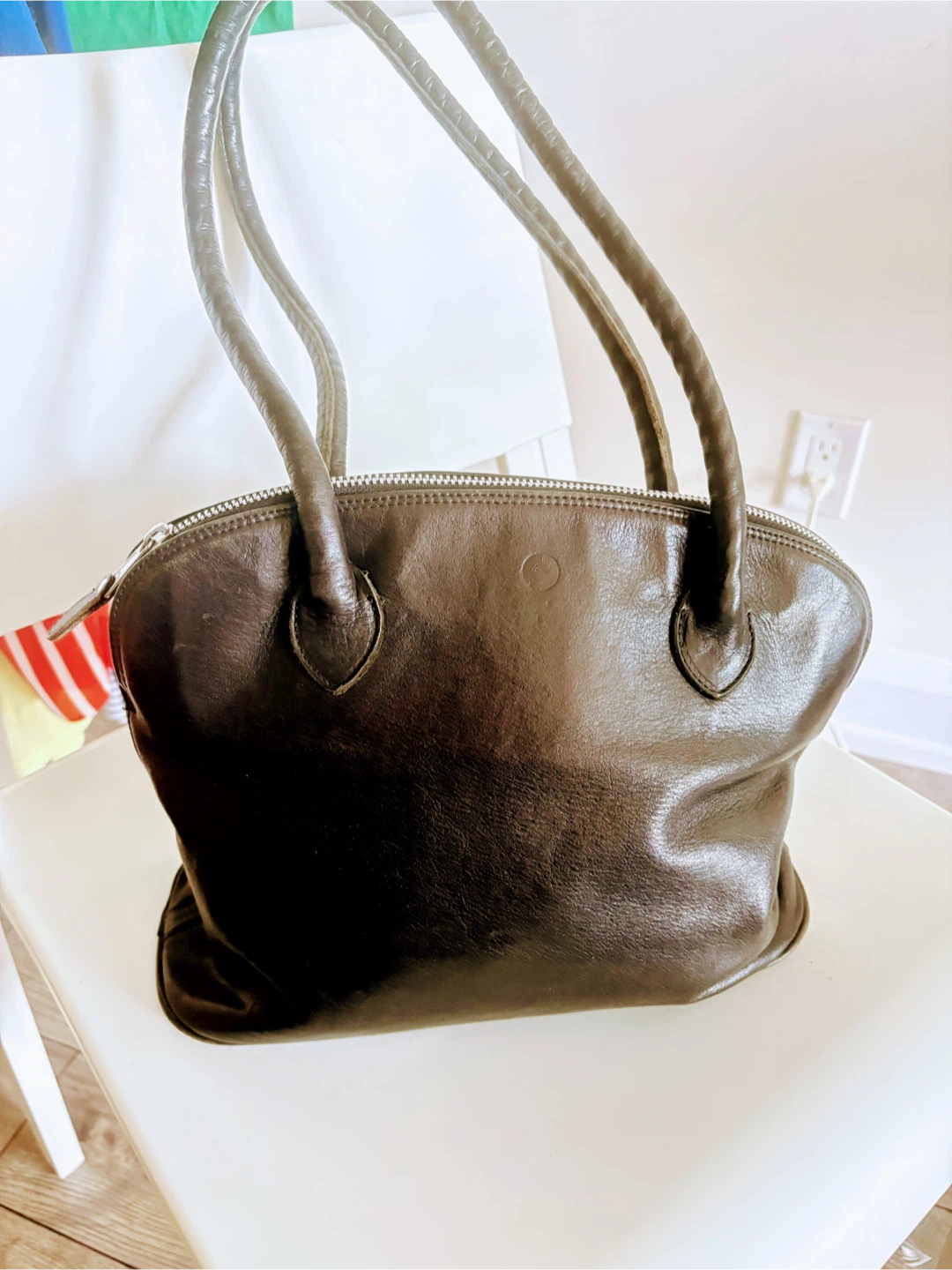 Black genuine Leather Handbag - photo 2