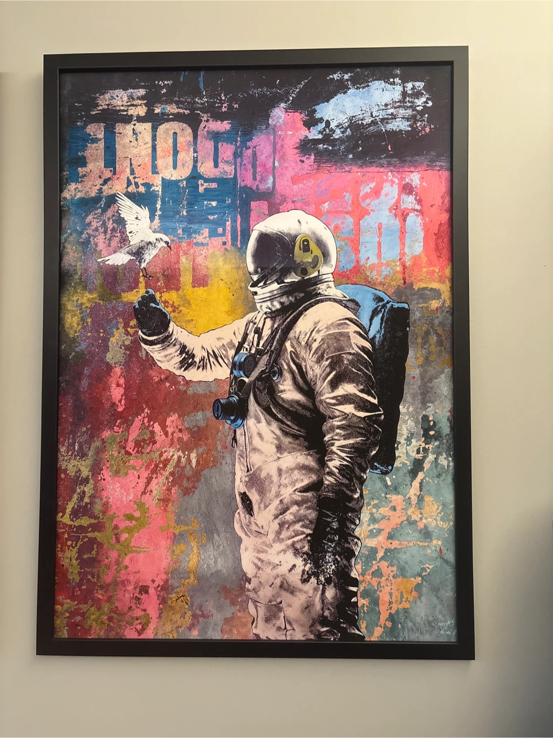 Framed Wall Art - Astronaut and UFO