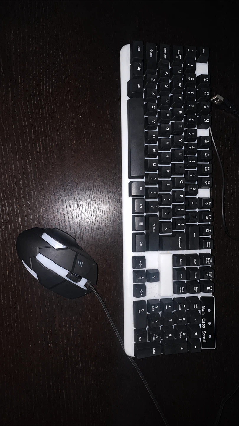 Gaming Keyboard and Mouse Set with Wrist Rest Mousepad
