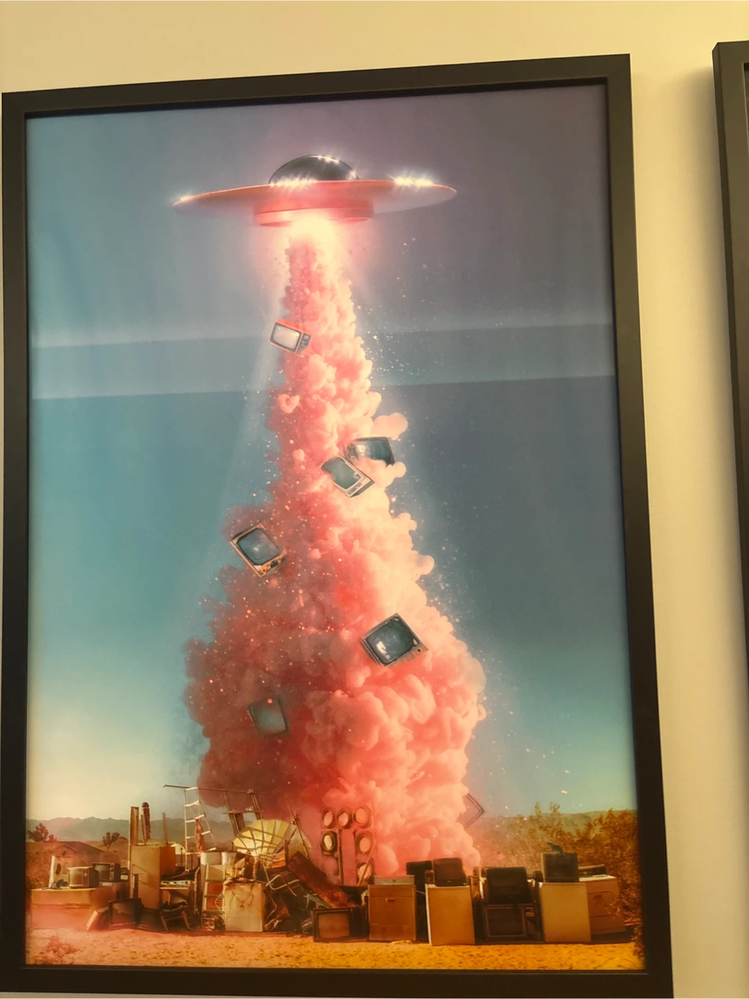 Framed Wall Art - Astronaut and UFO - photo 2