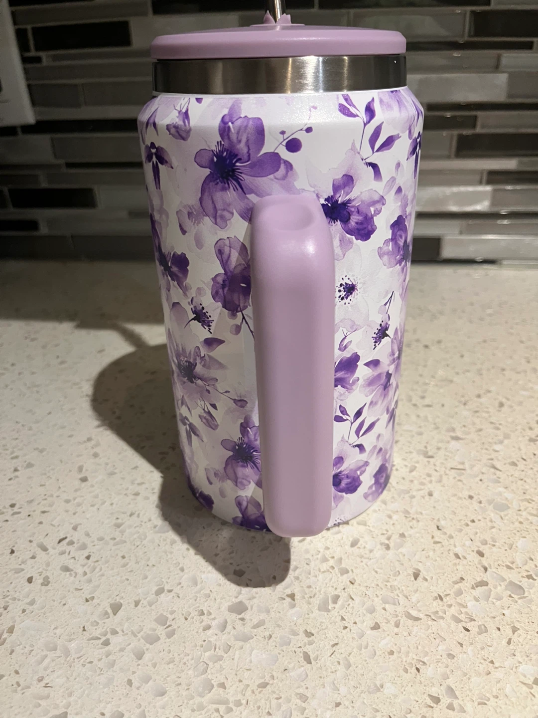 1.5 litres Floral Tumbler with Handle and Straw - photo 5