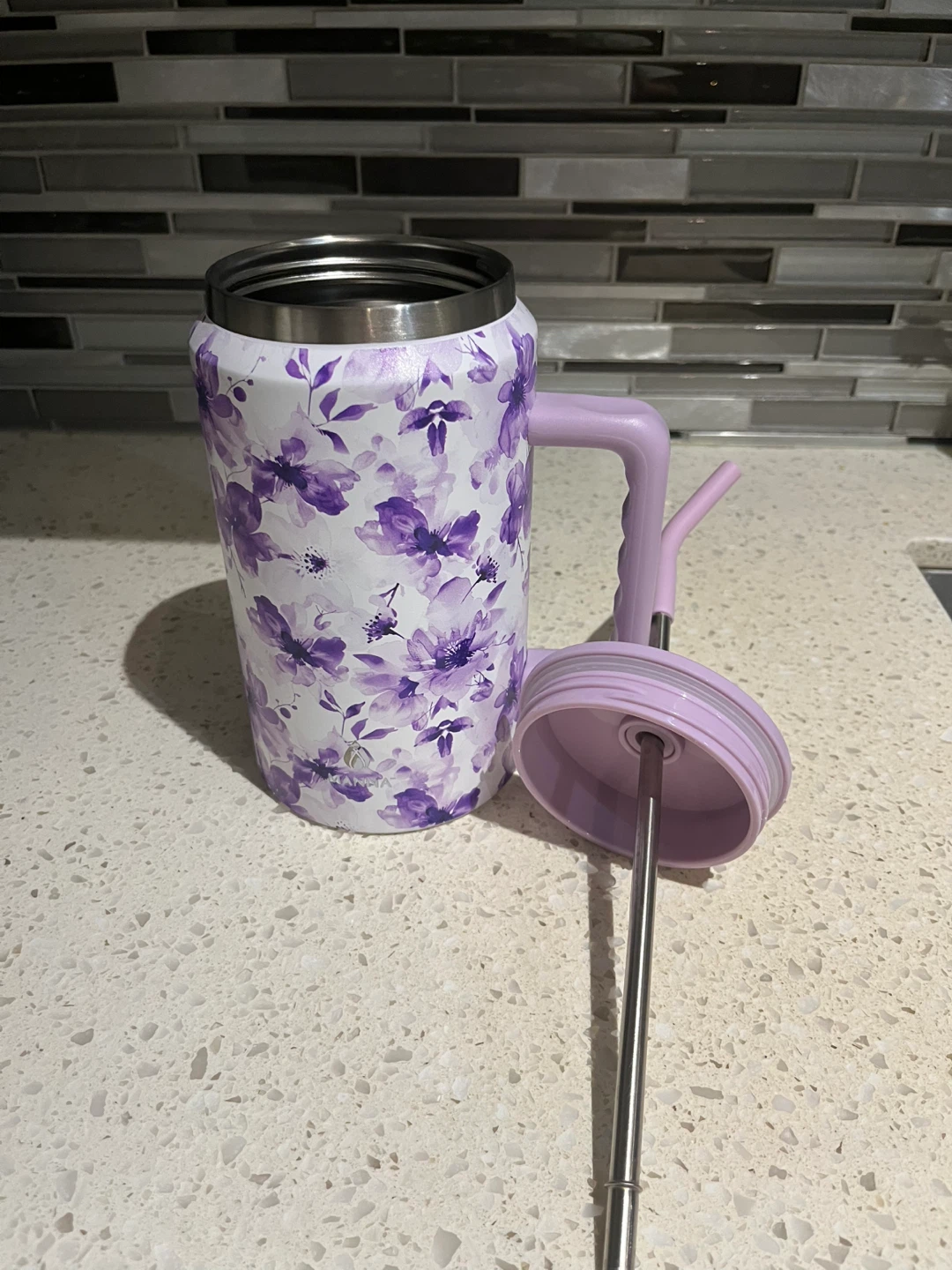 1.5 litres Floral Tumbler with Handle and Straw - photo 2