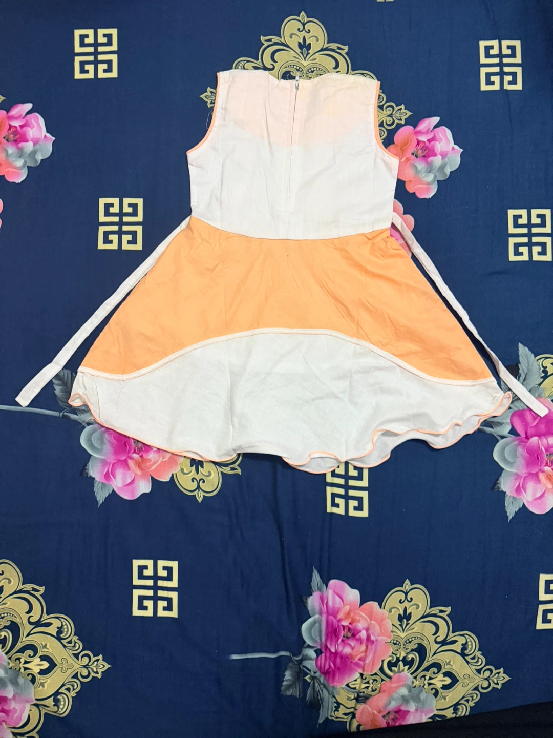 Girls Orange and White Dress - photo 3
