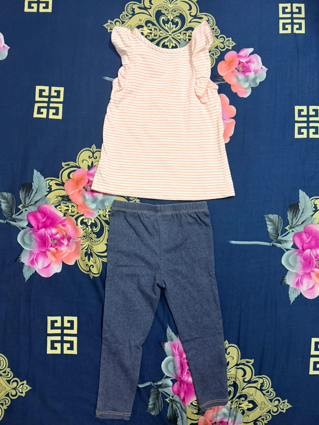 Carter's Striped Floral Top & Leggings Set - photo 3