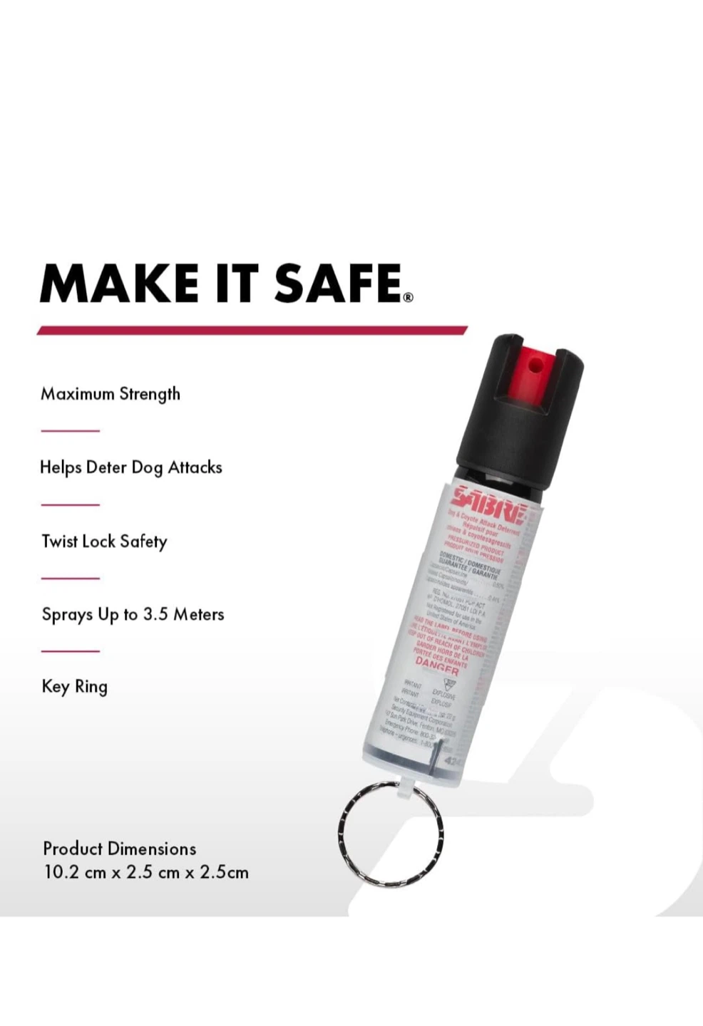 SABRE Dog & Coyote Attack Deterrent Spray with Key Ring - photo 3