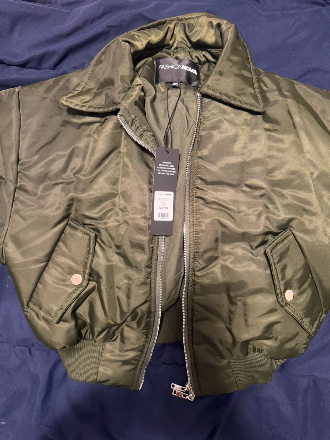 New Fashion Nova Olive Green Bomber Jacket
