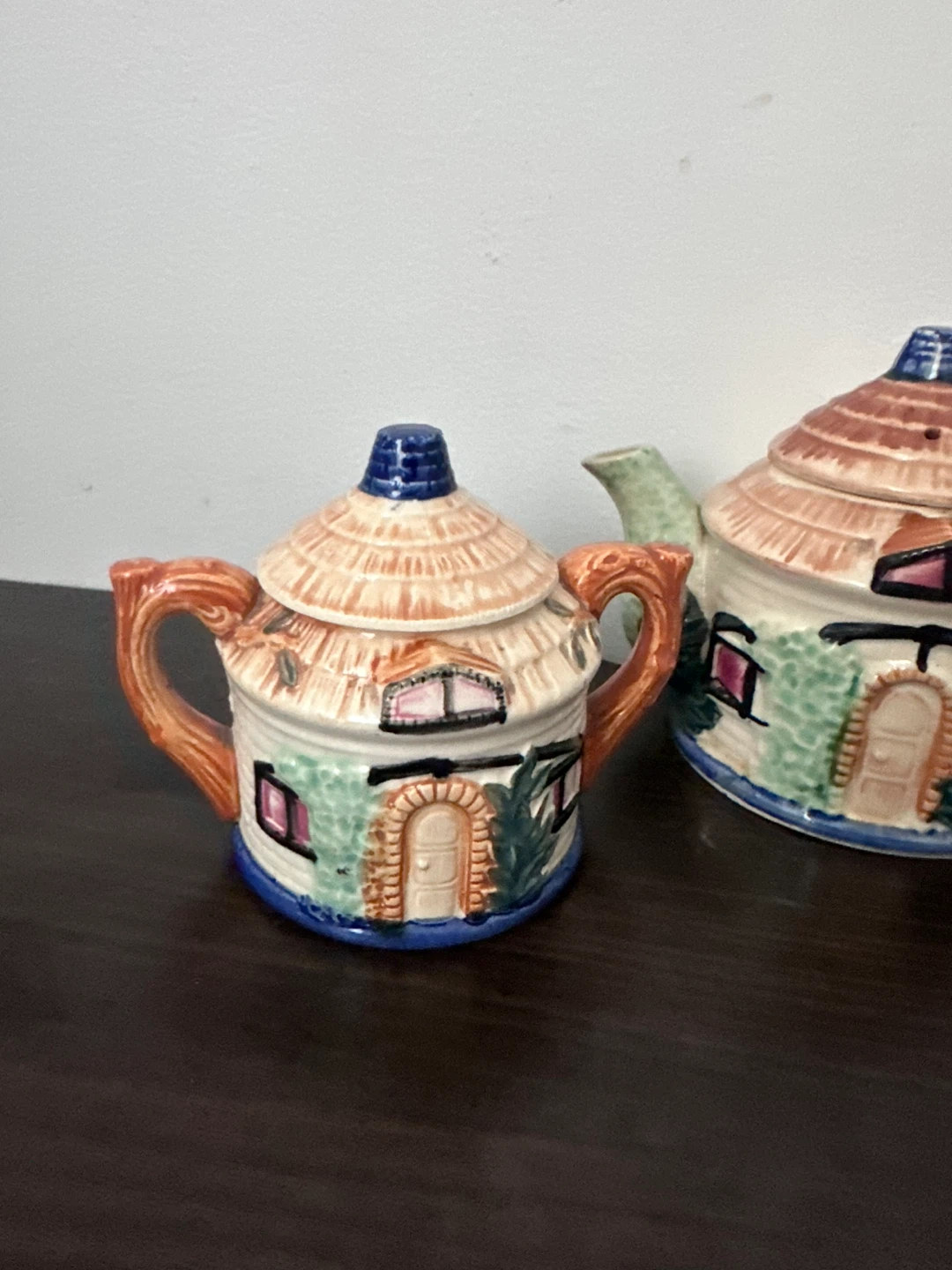 Vintage Ceramic Cottage Teapot, Sugar Bowl and Cream Set - photo 3
