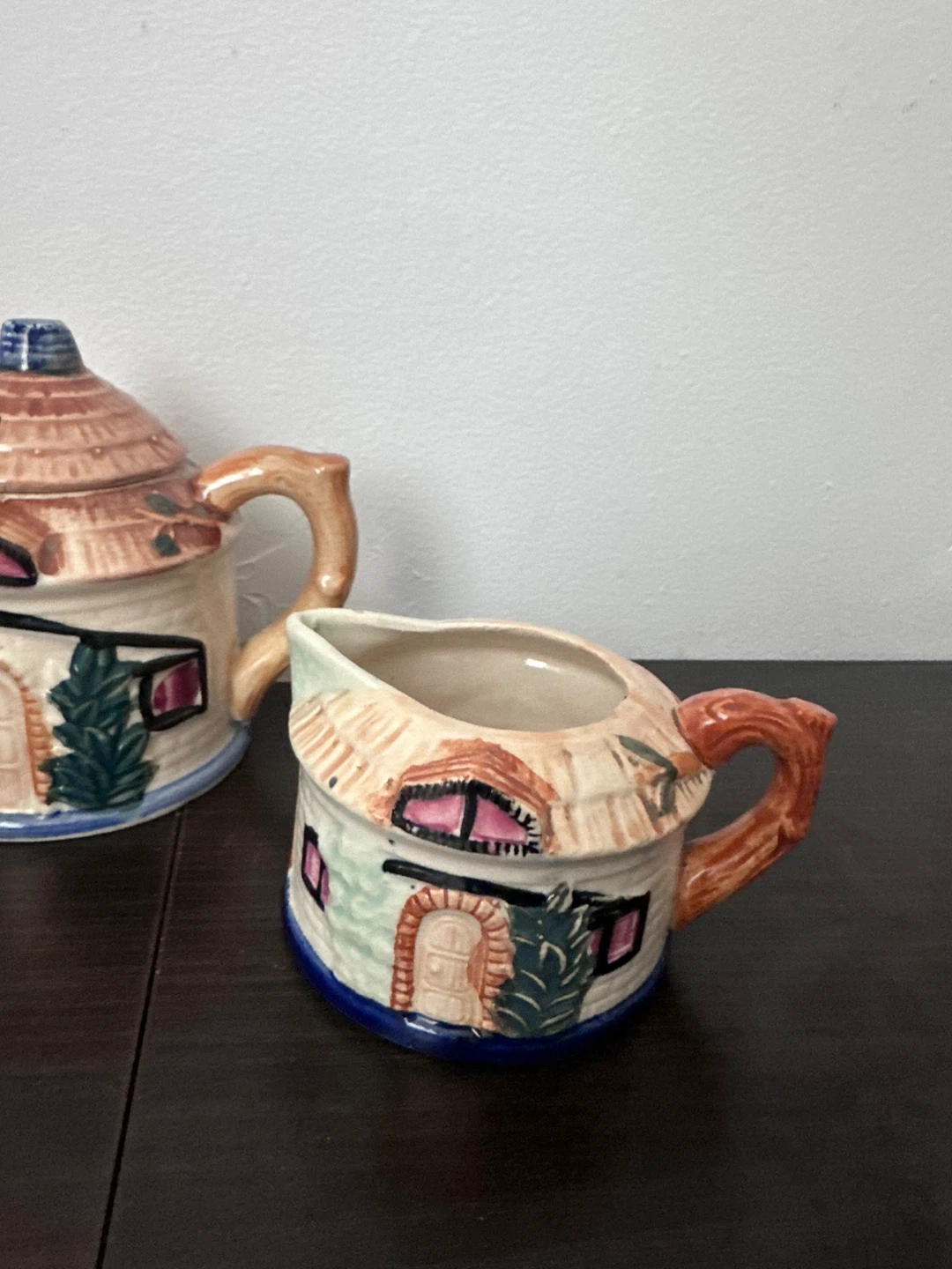 Vintage Ceramic Cottage Teapot, Sugar Bowl and Cream Set - photo 5
