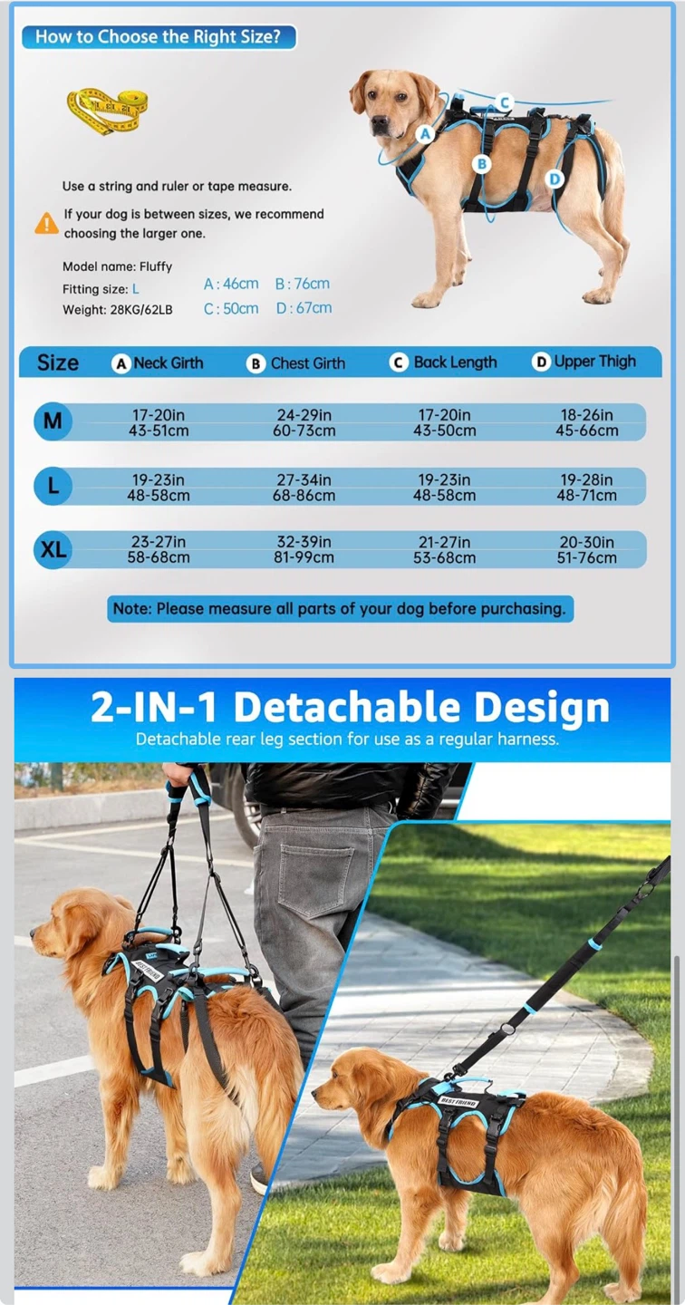 LAFOTY Dog Lift Harness for Large Dogs, X-Large - photo 2