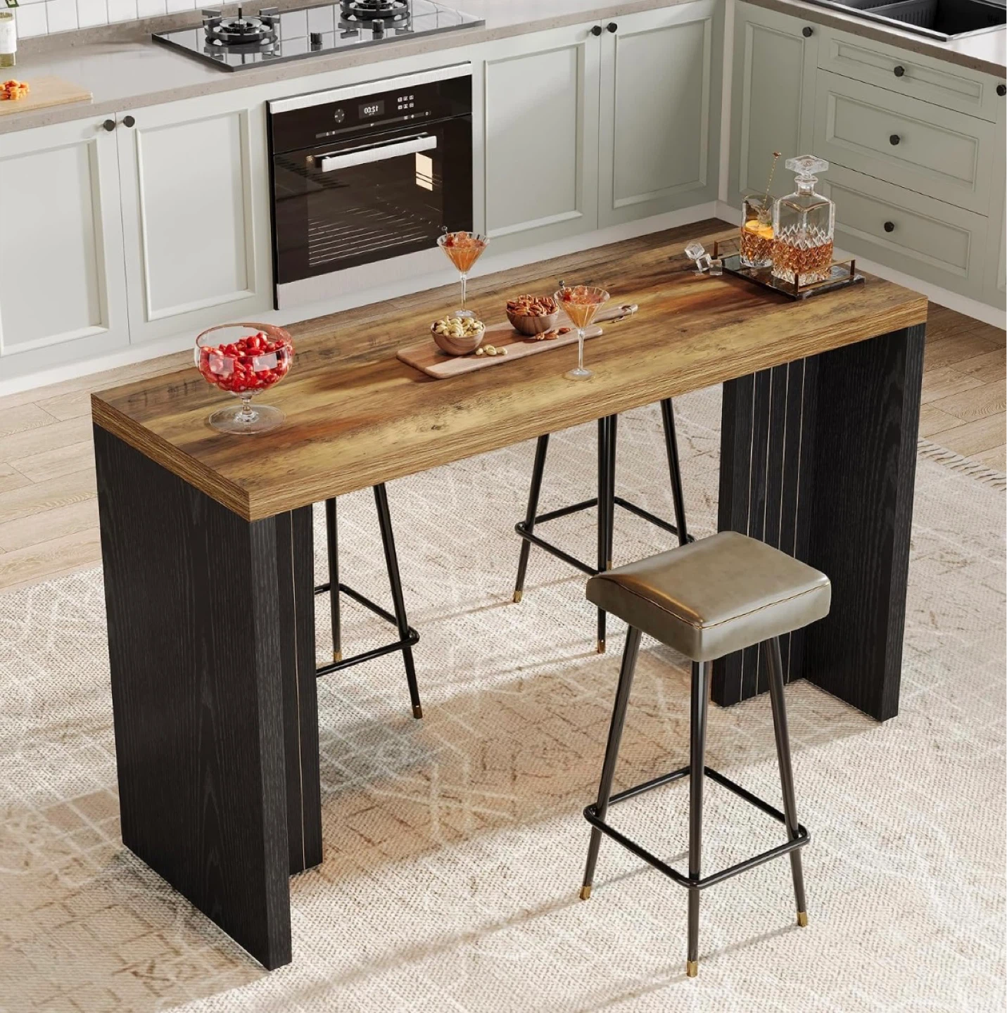 Brand new- Tribesigns Walnut & Black Console Table / Bar Table - photo 3